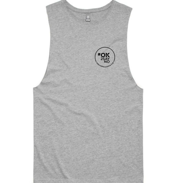 Adult Muscle Tank Front Logo - Grey Marle Thumbnail