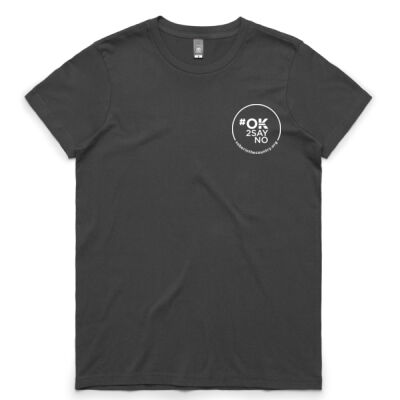 WOMEN'S MAPLE T-SHIRT - SMALL LEFT LOGO - CHARCOAL Thumbnail