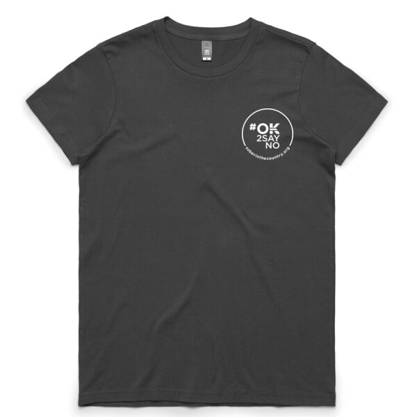 WOMEN'S MAPLE T-SHIRT - SMALL LEFT LOGO - CHARCOAL Thumbnail